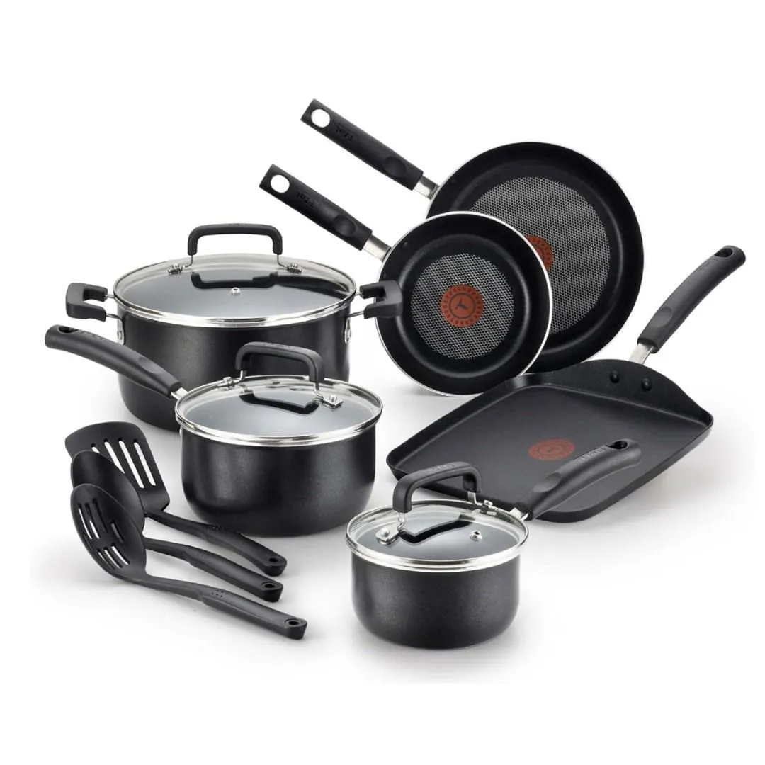 T-fal C530SC Signature Nonstick Expert Thermo-Spot Heat Indicator Dishwasher Safe Cookware Set, 12-Piece