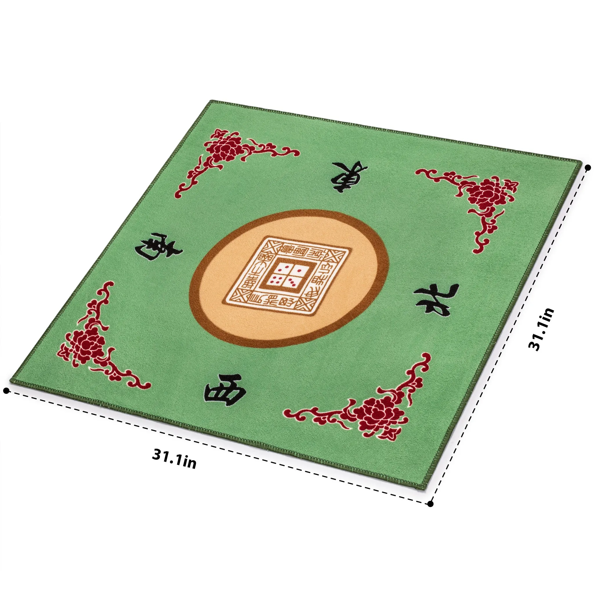 Table Cover for Mahjong, Poker, Card Games, Board Games, Tile Games, and Dominoes - Green, 31.1"