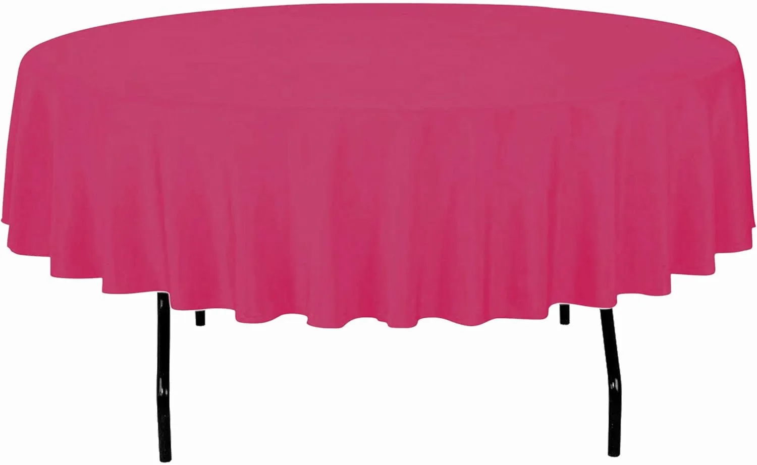 Table Mate USA Burgundy Plastic Table Cloth Heavy Duty Disposable Table Cover 84" True Round for 48"-60" Tables Made in The USA Christmas Thanksgiving Graduation Birthday Parties BBQs