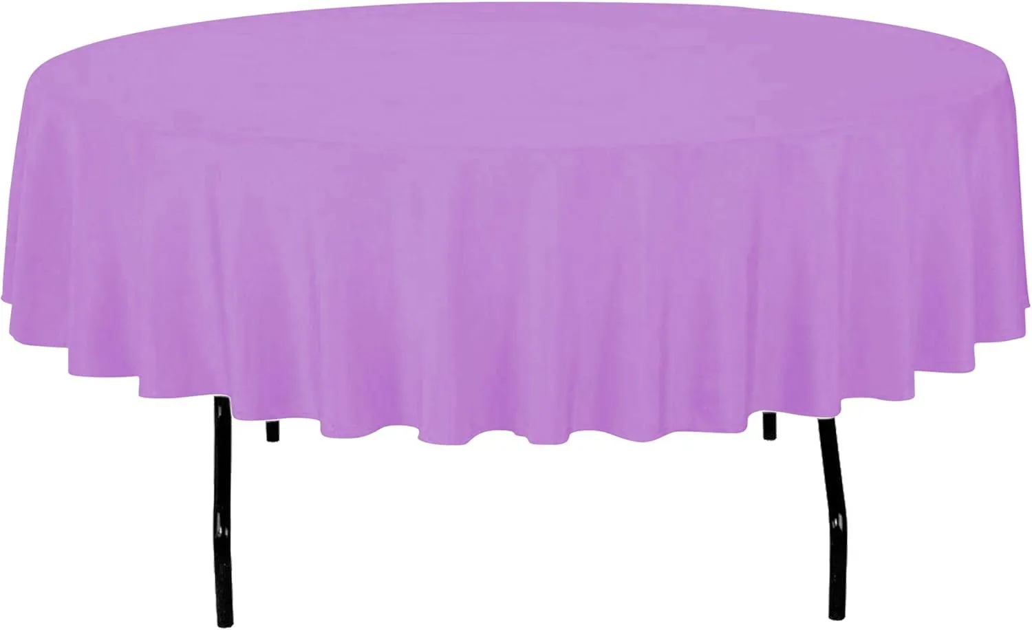 Table Mate USA Lavender Plastic Table Cloth Heavy Duty Disposable Table Cover 84" True Round for 48"-60" Tables Made in The USA Easter Christmas Graduation Birthday Parties BBQs