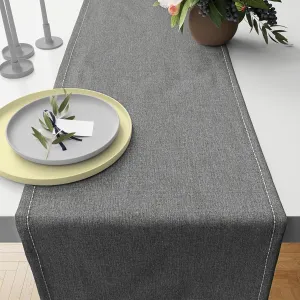 Table Runner – 15x72 Inches, 100% Cotton, Washable Decorative Kitchen & Dining Table Cover, Perfect for Home, Parties & Special Occasions, Chambray Grey