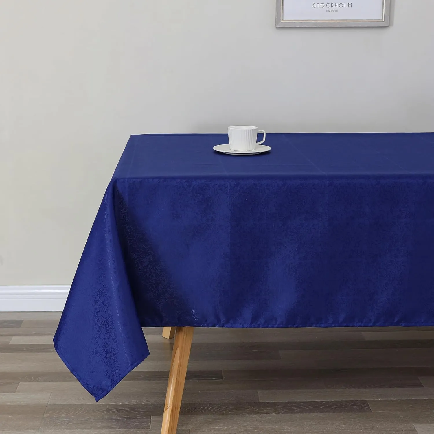 Tablecloth Royal Blue Jacquard Rectangle Table Cloth 54 X 84 Inch, Water Resistant and Wrinkle Free Table Cover for Outdoor,Indoor,Party,Wedding,Dining Room