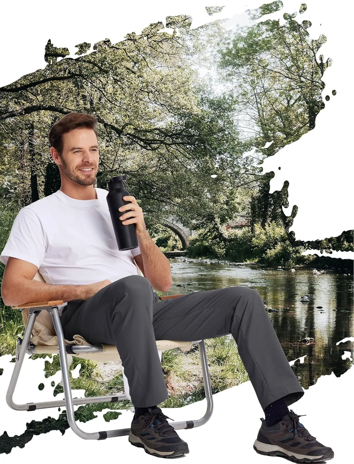 TACVASEN Men's Hiking Cargo Pants with 6 Pockets Lightweight Water Resistant Quick Dry Travel Work Pants Tactical Outdoor