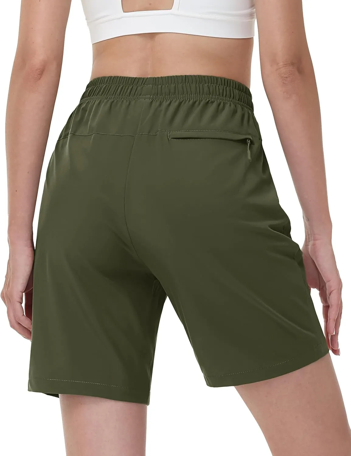 TACVASEN Women's Hiking Shorts Quick Dry Lightweight 8" Water Resistant Athletic Shorts with Pockets Outdoor Golf Active
