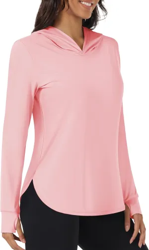 TACVASEN Women's UPF 80  UV Protection Hoodie Lightweight Long Sleeves Quick Dry Fishing Running Workout Shirt Outdoor