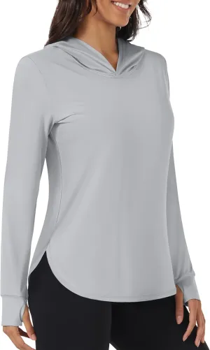 TACVASEN Women's UPF 80  UV Protection Hoodie Lightweight Long Sleeves Quick Dry Fishing Running Workout Shirt Outdoor