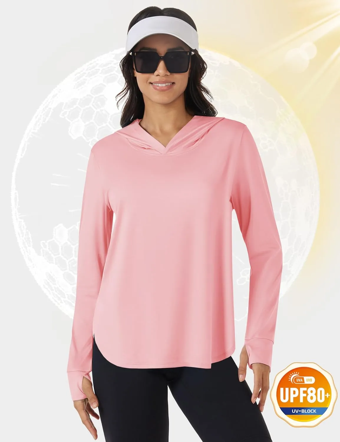 TACVASEN Women's UPF 80  UV Protection Hoodie Lightweight Long Sleeves Quick Dry Fishing Running Workout Shirt Outdoor
