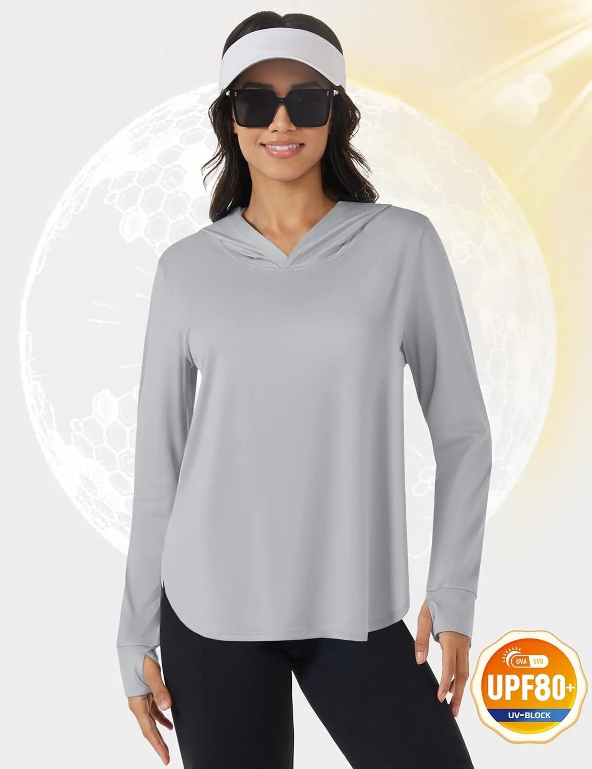TACVASEN Women's UPF 80  UV Protection Hoodie Lightweight Long Sleeves Quick Dry Fishing Running Workout Shirt Outdoor