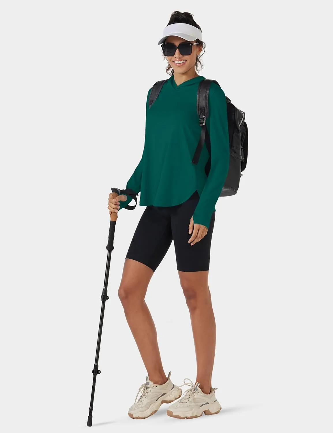 TACVASEN Women's UPF 80  UV Protection Hoodie Lightweight Long Sleeves Quick Dry Fishing Running Workout Shirt Outdoor