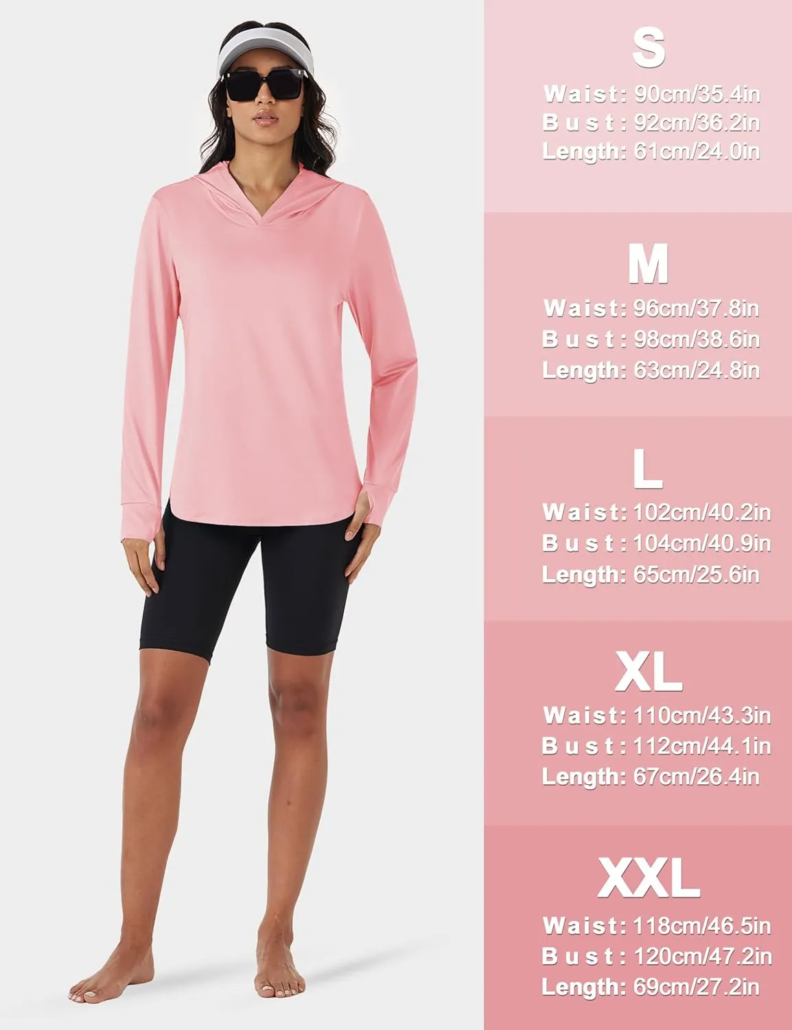 TACVASEN Women's UPF 80  UV Protection Hoodie Lightweight Long Sleeves Quick Dry Fishing Running Workout Shirt Outdoor