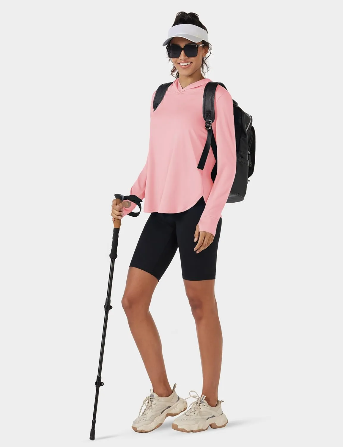 TACVASEN Women's UPF 80  UV Protection Hoodie Lightweight Long Sleeves Quick Dry Fishing Running Workout Shirt Outdoor
