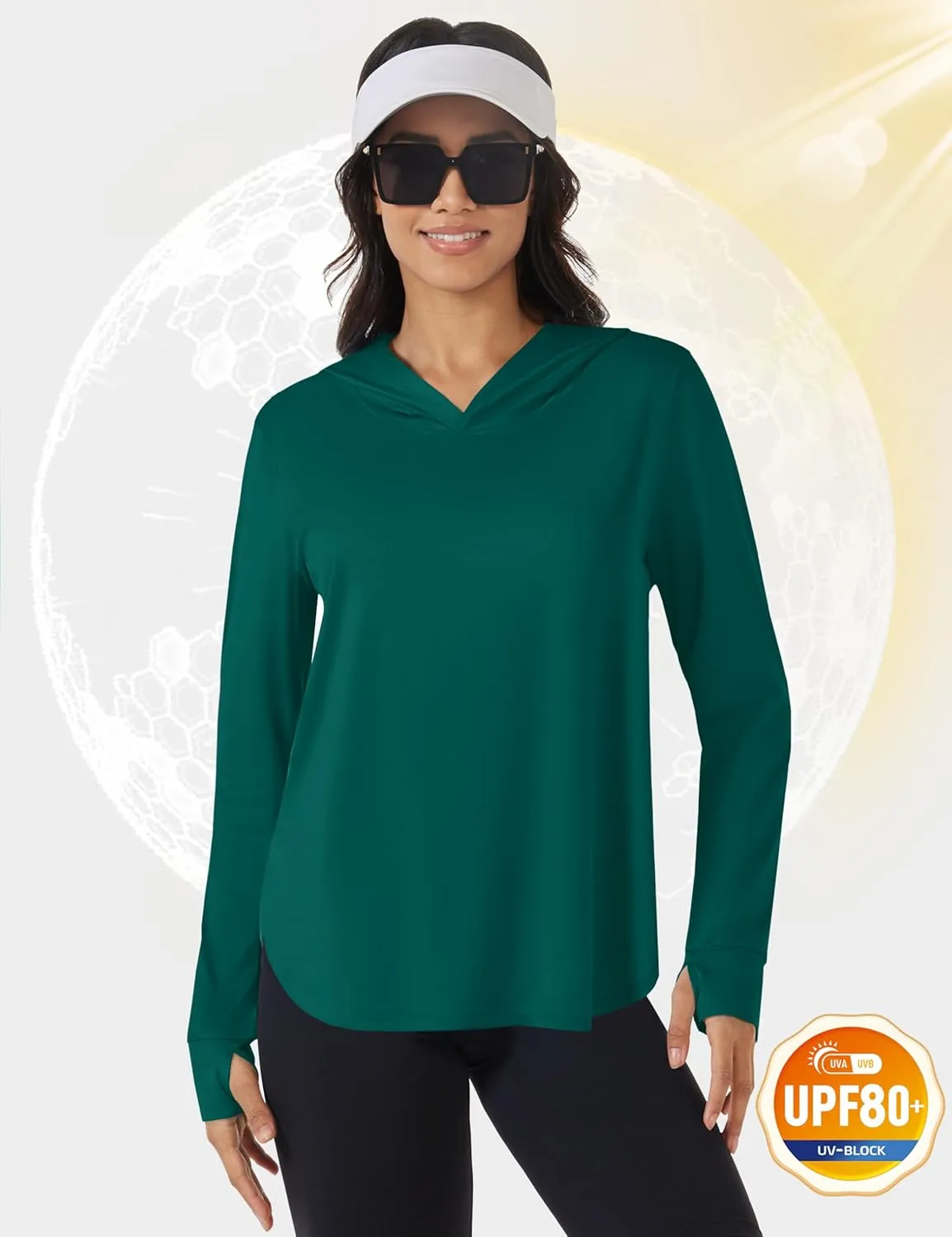 TACVASEN Women's UPF 80  UV Protection Hoodie Lightweight Long Sleeves Quick Dry Fishing Running Workout Shirt Outdoor