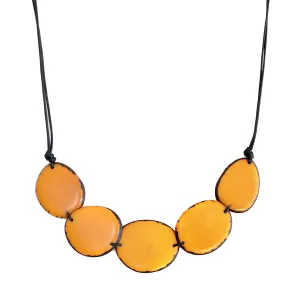 Tagua Nut Necklace Yellow Chips Handmade Fair Trade, Adjustable Lightweight by Florama Natural Jewelry