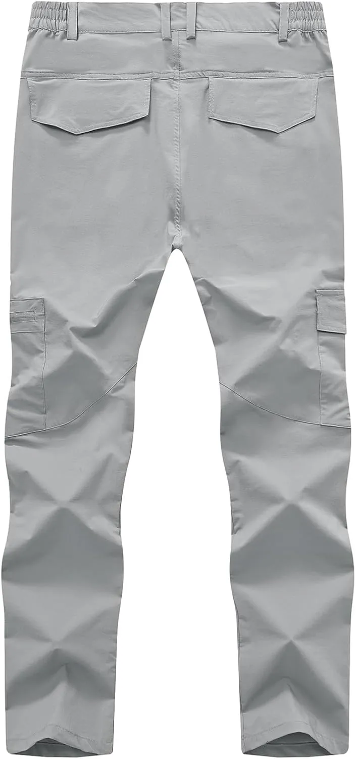 TBMPOY Men's Hiking Pants Lightweight 6 Cargo Pockets Quick Dry Water Resistant Outdoor Travel Work Fishing