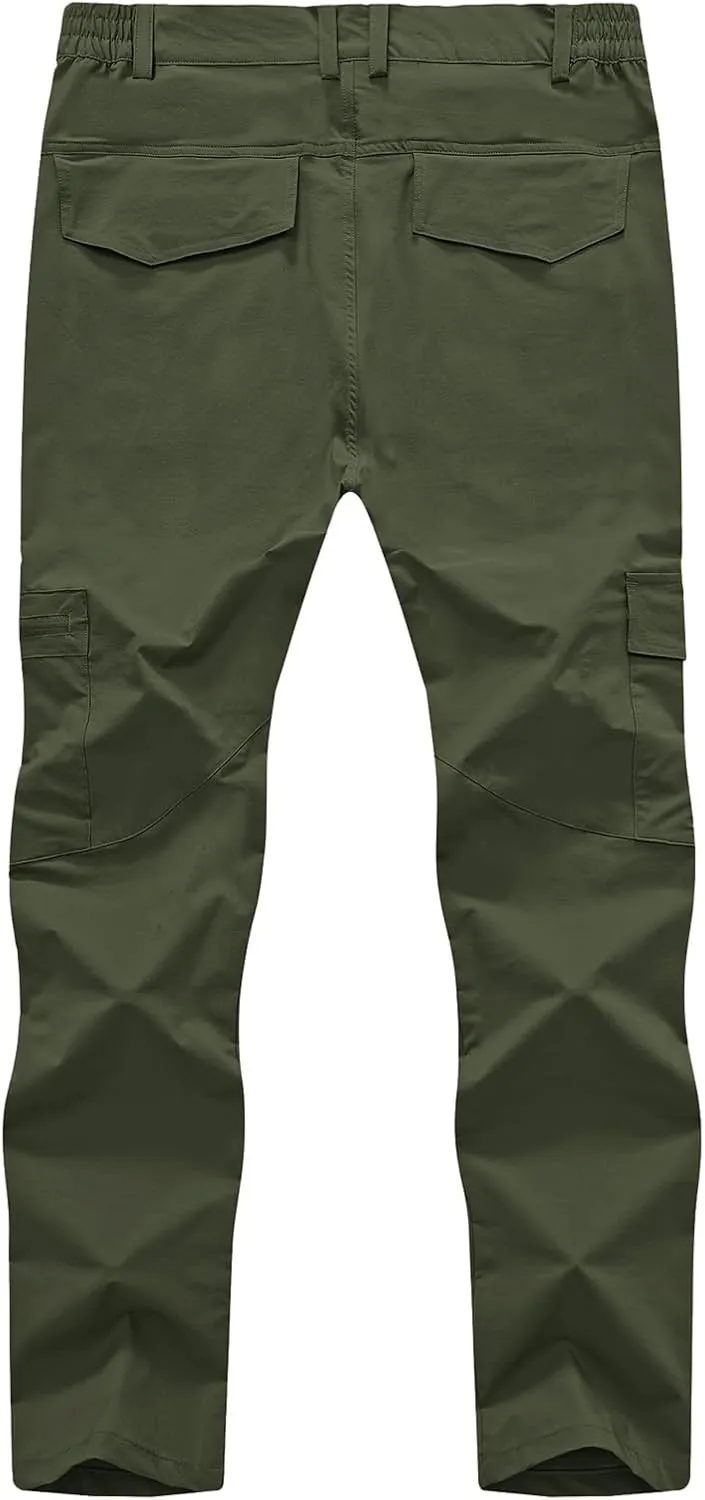 TBMPOY Men's Hiking Pants Lightweight 6 Cargo Pockets Quick Dry Water Resistant Outdoor Travel Work Fishing