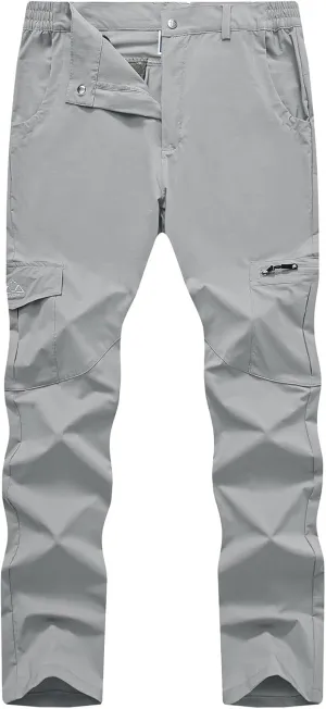 TBMPOY Men's Hiking Pants Lightweight 6 Cargo Pockets Quick Dry Water Resistant Outdoor Travel Work Fishing