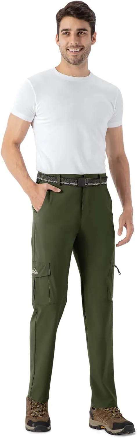TBMPOY Men's Hiking Pants Lightweight 6 Cargo Pockets Quick Dry Water Resistant Outdoor Travel Work Fishing