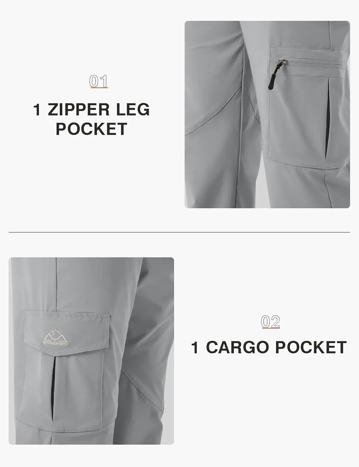 TBMPOY Men's Hiking Pants Lightweight 6 Cargo Pockets Quick Dry Water Resistant Outdoor Travel Work Fishing