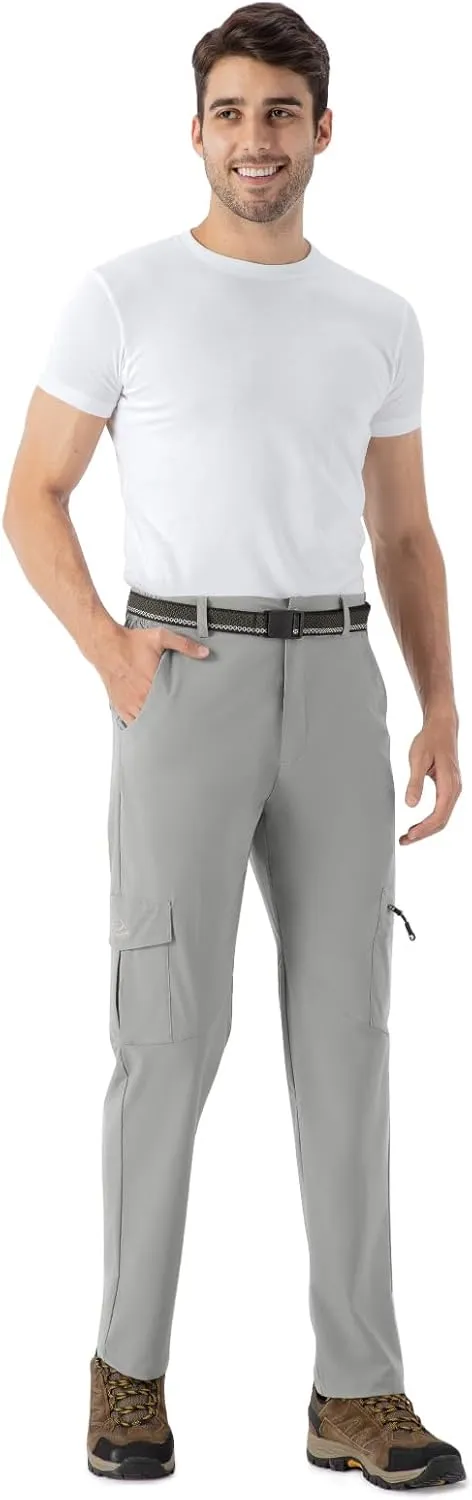 TBMPOY Men's Hiking Pants Lightweight 6 Cargo Pockets Quick Dry Water Resistant Outdoor Travel Work Fishing