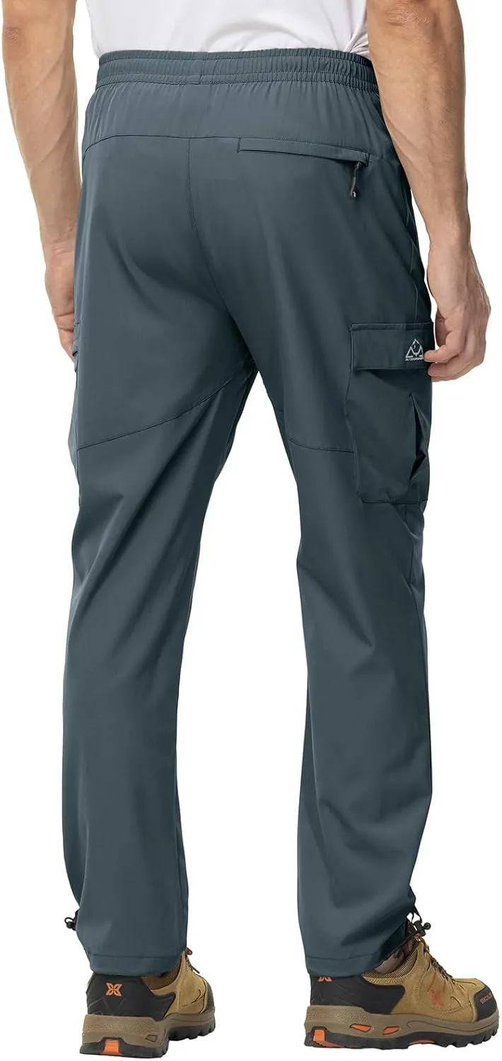 TBMPOY Men's Lightweight Hiking Travel Pants Cargo Pockets Quick Dry Stretch Water Resistant Fishing Outdoor Work