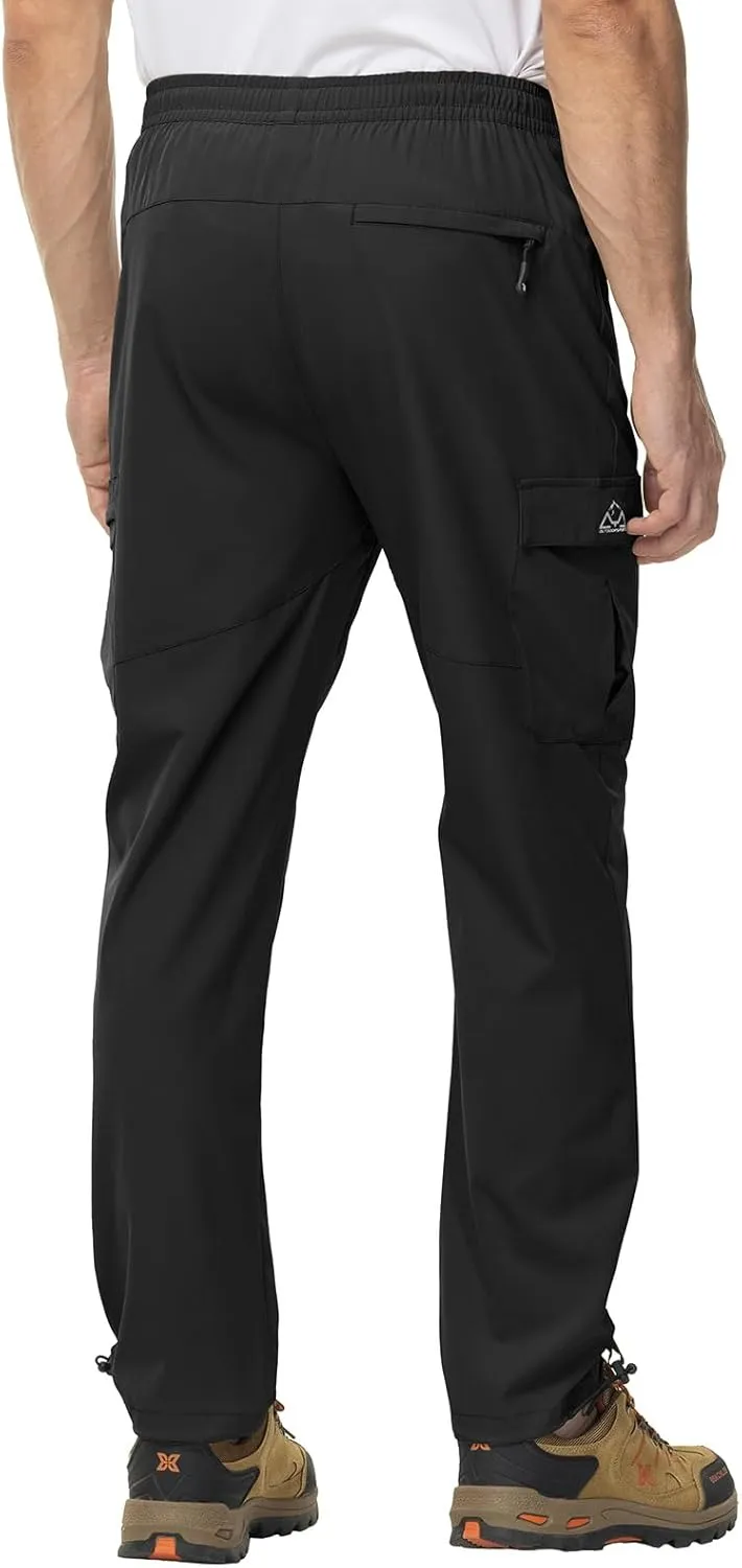 TBMPOY Men's Lightweight Hiking Travel Pants Cargo Pockets Quick Dry Stretch Water Resistant Fishing Outdoor Work