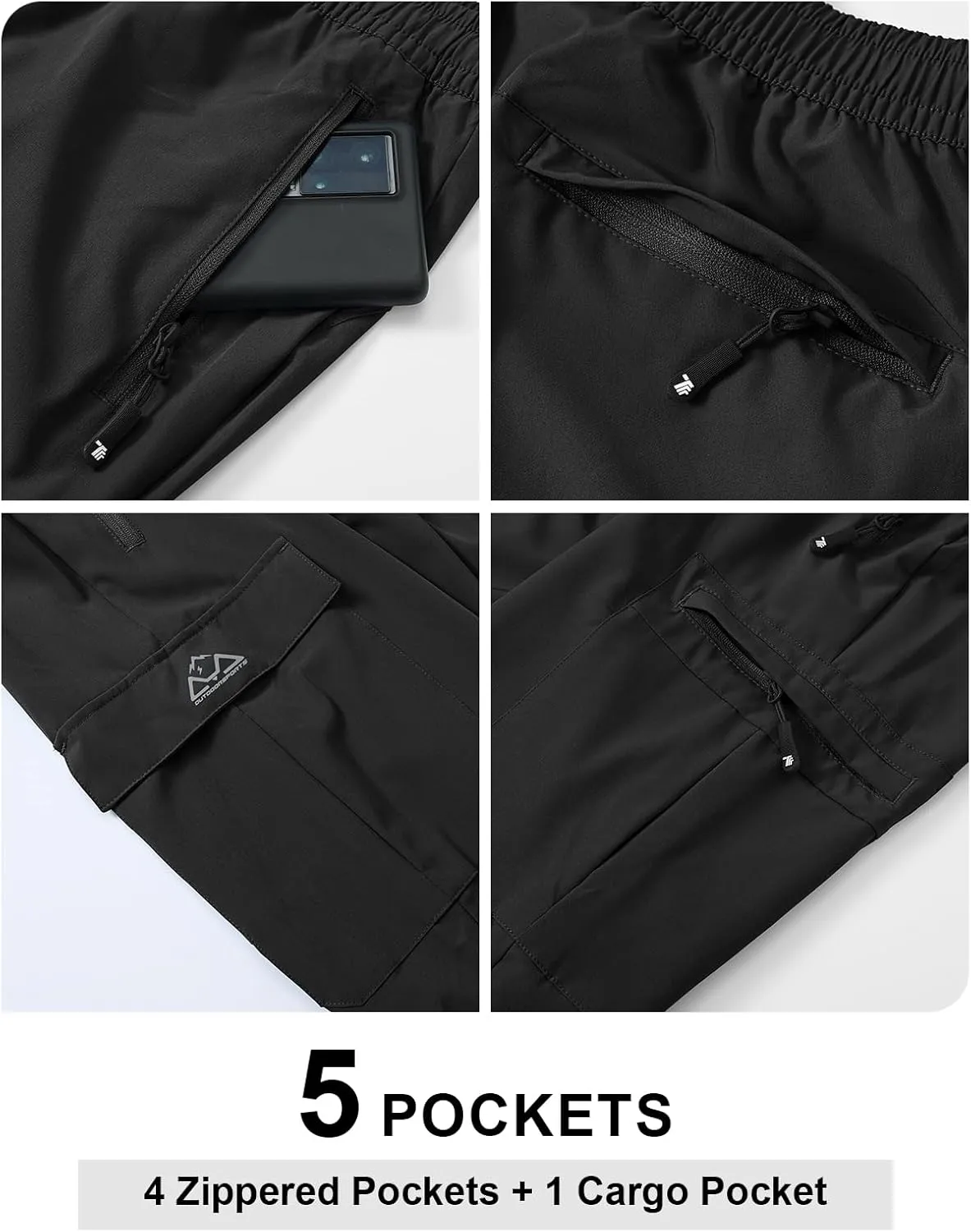 TBMPOY Men's Lightweight Hiking Travel Pants Cargo Pockets Quick Dry Stretch Water Resistant Fishing Outdoor Work