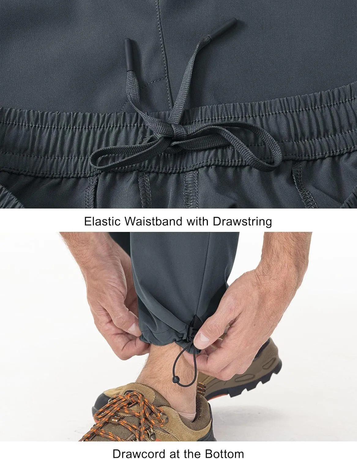 TBMPOY Men's Lightweight Hiking Travel Pants Cargo Pockets Quick Dry Stretch Water Resistant Fishing Outdoor Work