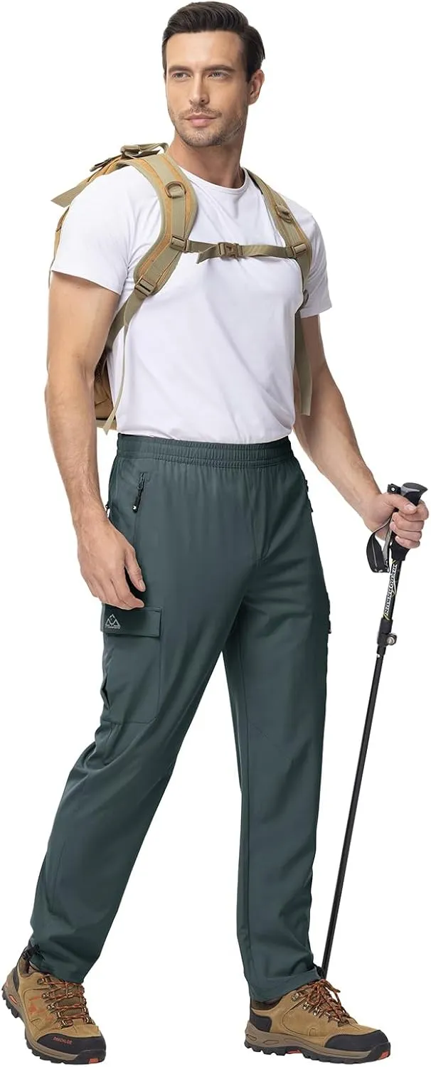 TBMPOY Men's Lightweight Hiking Travel Pants Cargo Pockets Quick Dry Stretch Water Resistant Fishing Outdoor Work