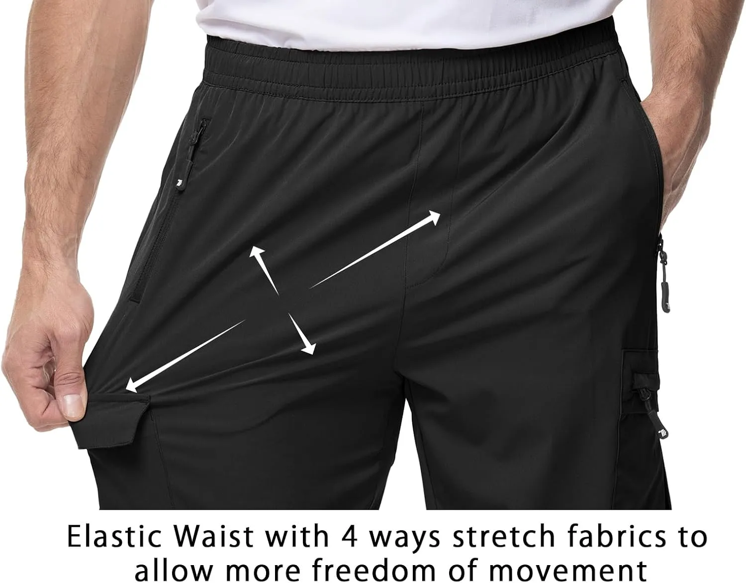 TBMPOY Men's Lightweight Hiking Travel Pants Cargo Pockets Quick Dry Stretch Water Resistant Fishing Outdoor Work