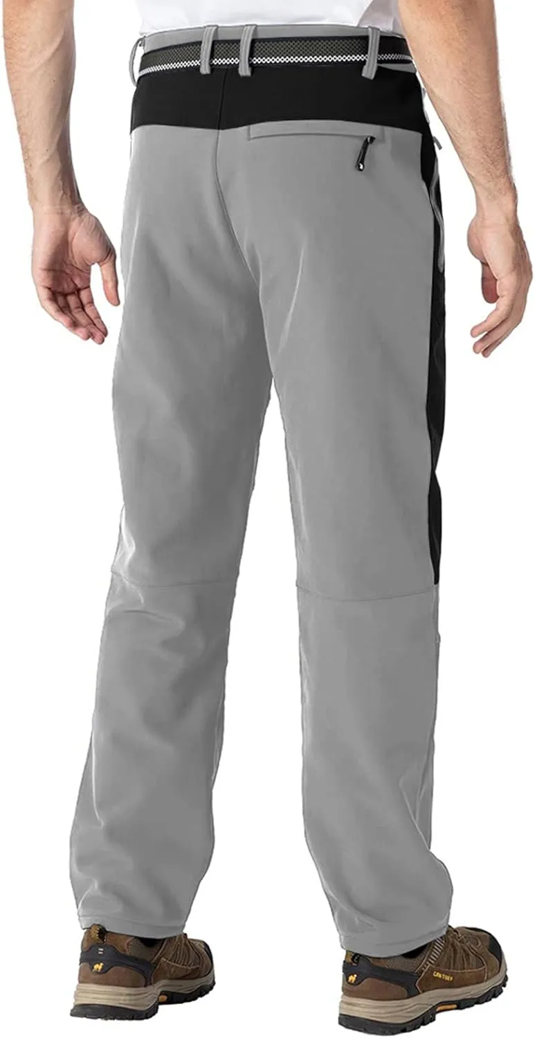 TBMPOY Men's Snow Ski Waterproof Softshell Snowboard Pants Outdoor Hiking Fleece Lined Wear Resistant Windproof