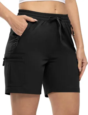 TBMPOY Women's Hiking Cargo Shorts Lightweight Quick Dry Athletic Summer Shorts Golf Travel Camping with Zipper Pockets