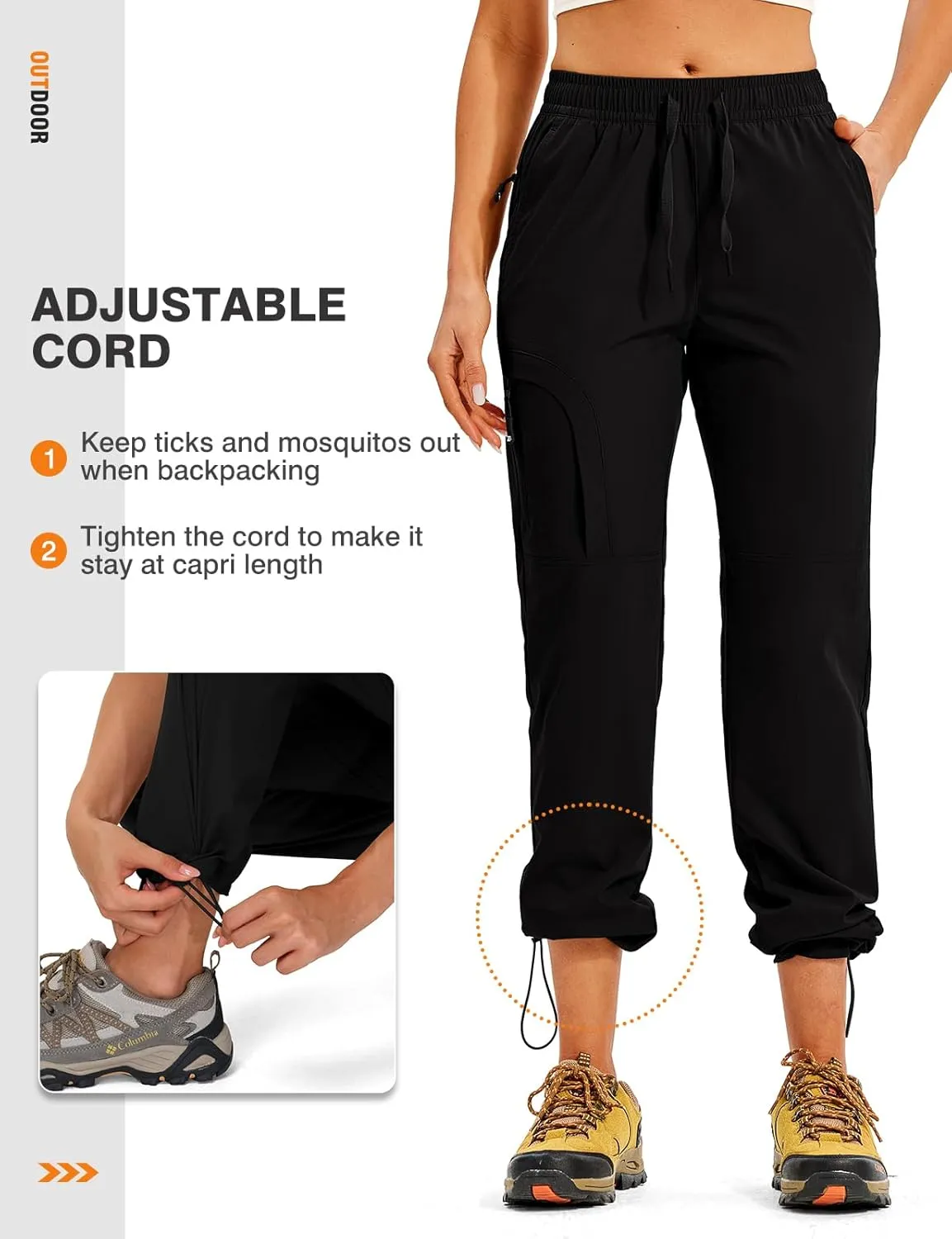 TBMPOY Women's Hiking Pants Water Resistant Lightweight Quick Dry Cargo Travel Fishing Work Camping Pant with 4 Pockets