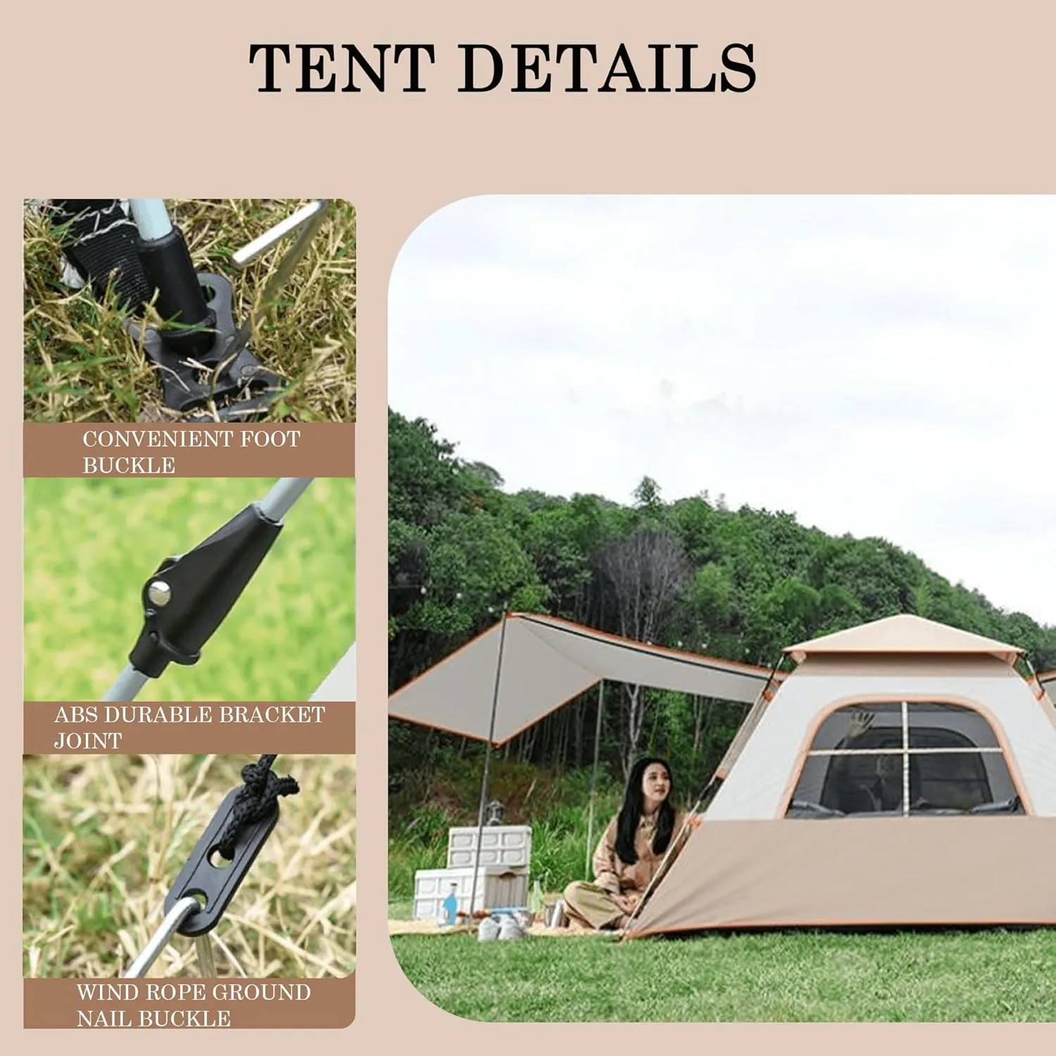Tents for Camping 4/6/8/10 Person Waterproof Windproof Easy Setup Camping Tent Portable with Carry Bag for Family Camping Hiking