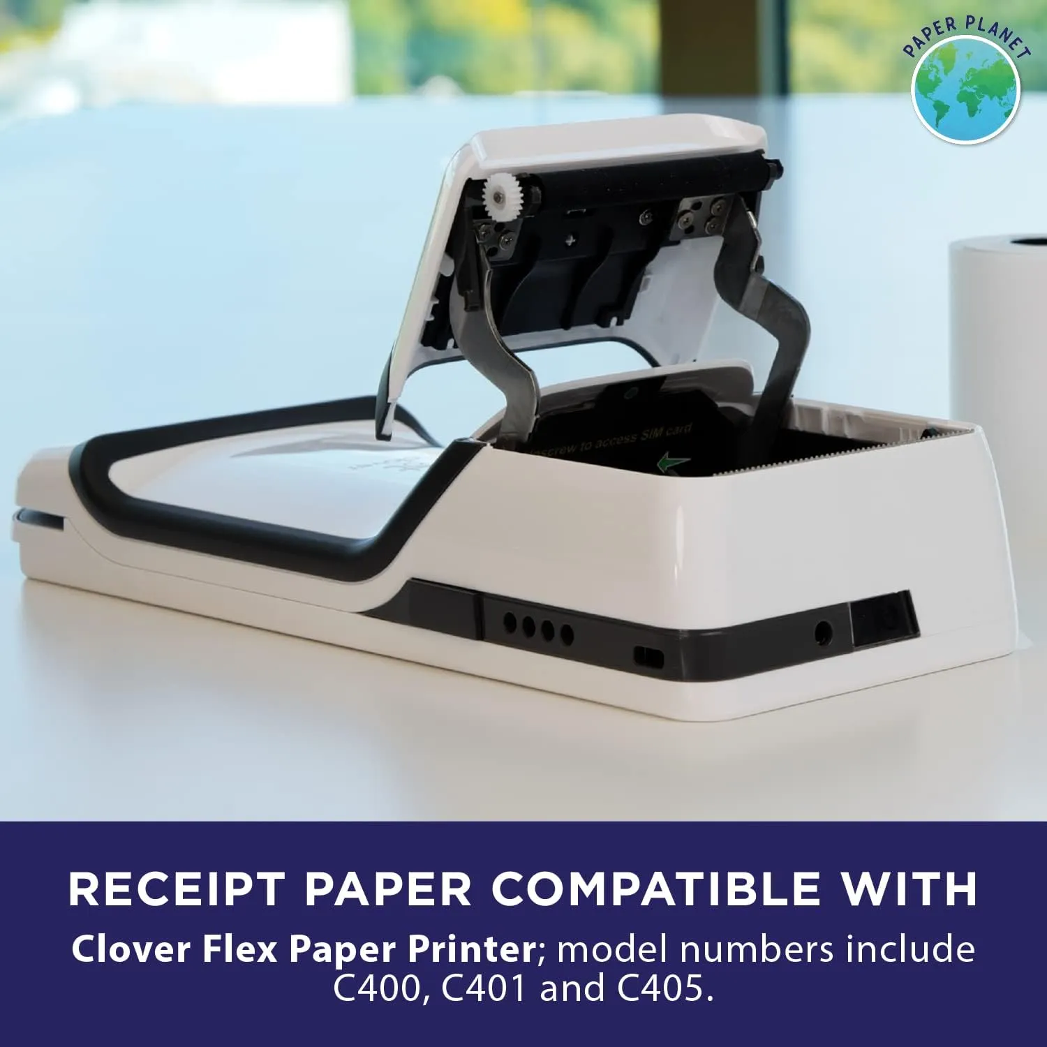 Thermal Paper for Clover Flex by Paper Planet | Credit Card Receipt Paper Rolls Compatible with Clover Flex POS models C400 C401 C403 C405 C406 | 30 Rolls