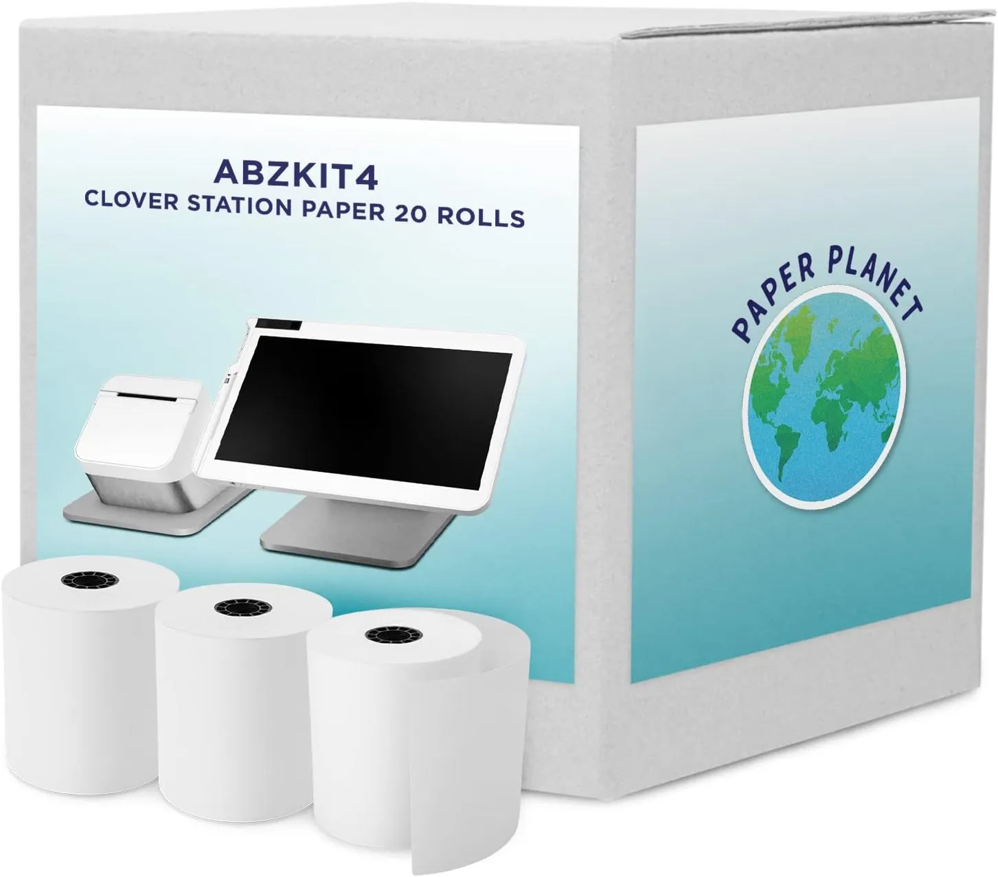 Thermal Paper for Clover POS (Clover Station Thermal Printer) by Paper Planet | Credit Card Receipt Paper Rolls for Clover C500 C501 C503 C100 P100 | 20 Rolls