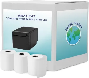 Thermal Paper for Toast TP200 Printer by Paper Planet | Credit Card Receipt Paper Rolls Compatible with Toast POS TP200 | 20 Rolls