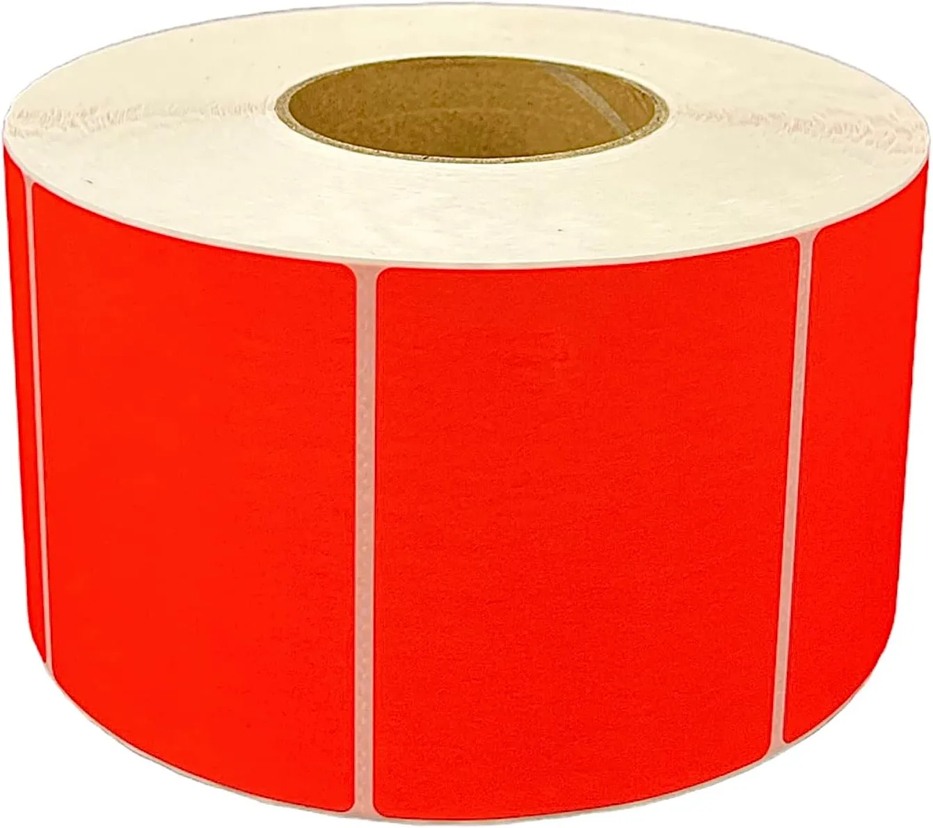 Thermal Transfer Labels (4” x 3”) - Multipurpose Labels for Shipping and Business - 3" Core Compatible w/Industrial Printers - 2000 Labels/Roll (4 Rolls) (Red)