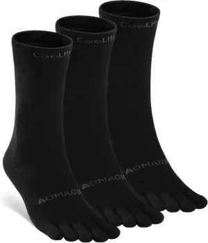 Toe Socks Men Women Athletic Running Coolmax Five Finger Crew Socks Comfortable Breathable Lightweight 3-Pairs