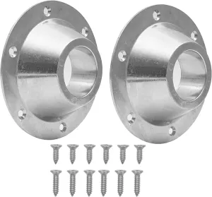 TonGass (2-Pack, Sliver Aluminum RV Table and Floor Mounting Base (Standard Size) with 12 Mounting Screws for Camper Trailer, RV Camper Metal Pedestal Table Base
