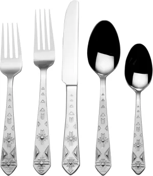 Towle Everyday Pueblo 20-Piece Stainless Steel Flatware Set, Service for 4