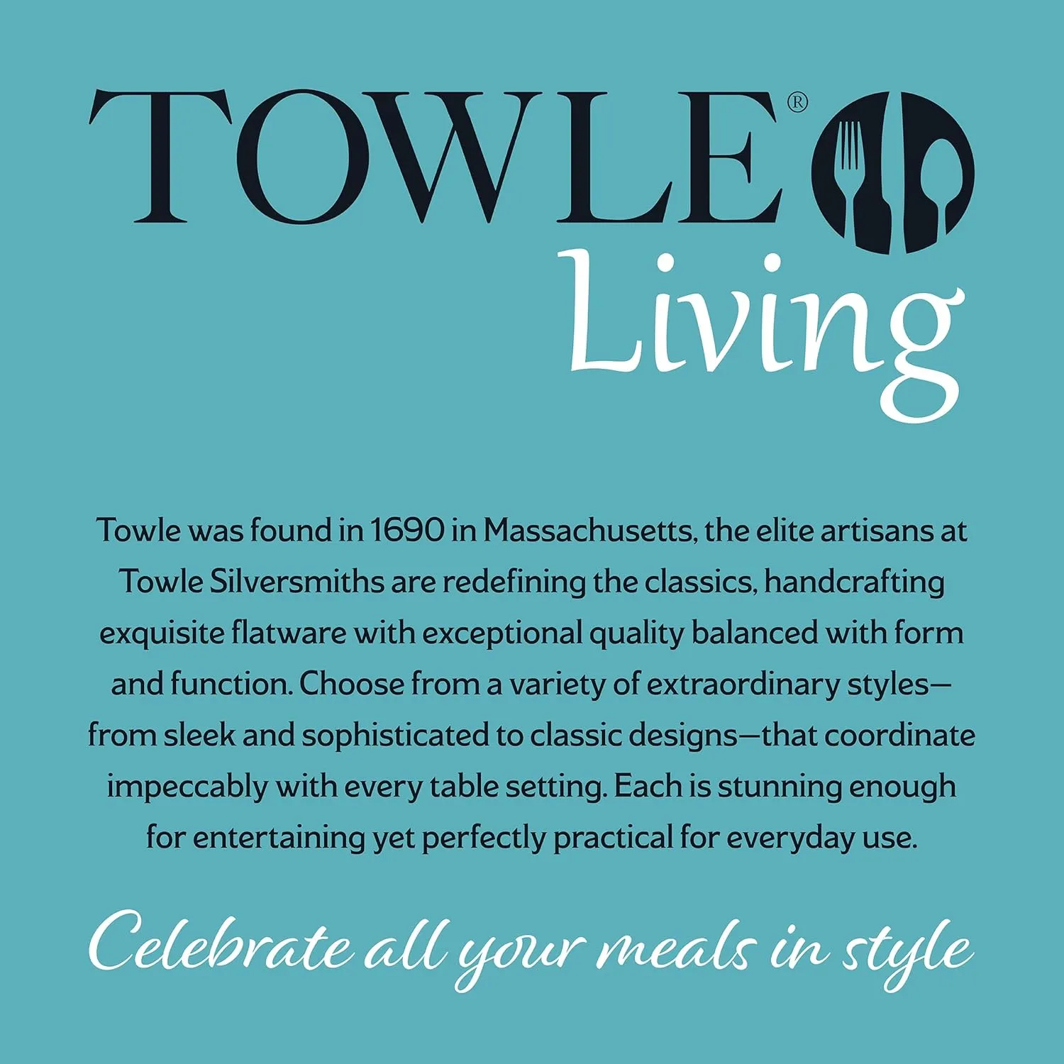Towle Living Shea 16 Piece Flatware Set, Service For 4, Black