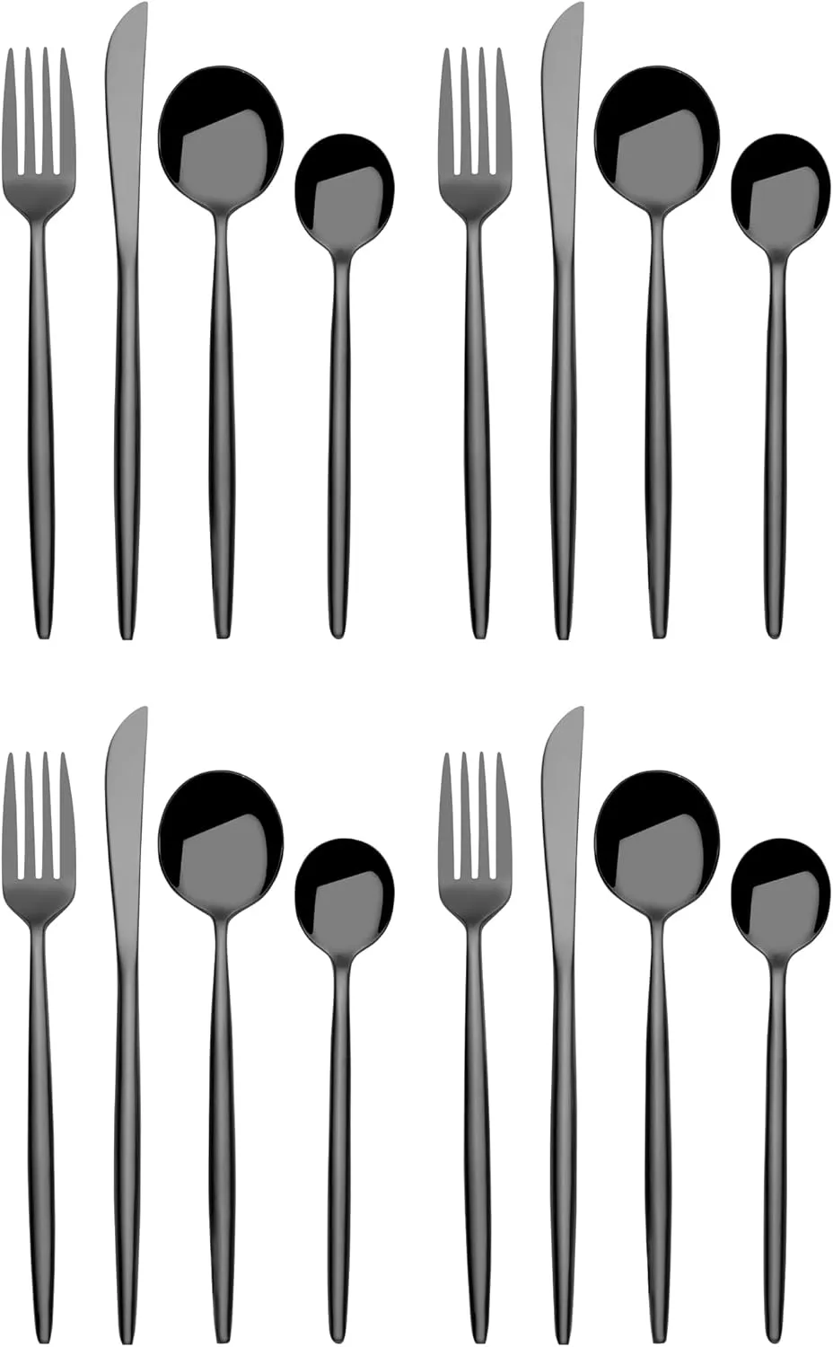 Towle Living Shea 16 Piece Flatware Set, Service For 4, Black