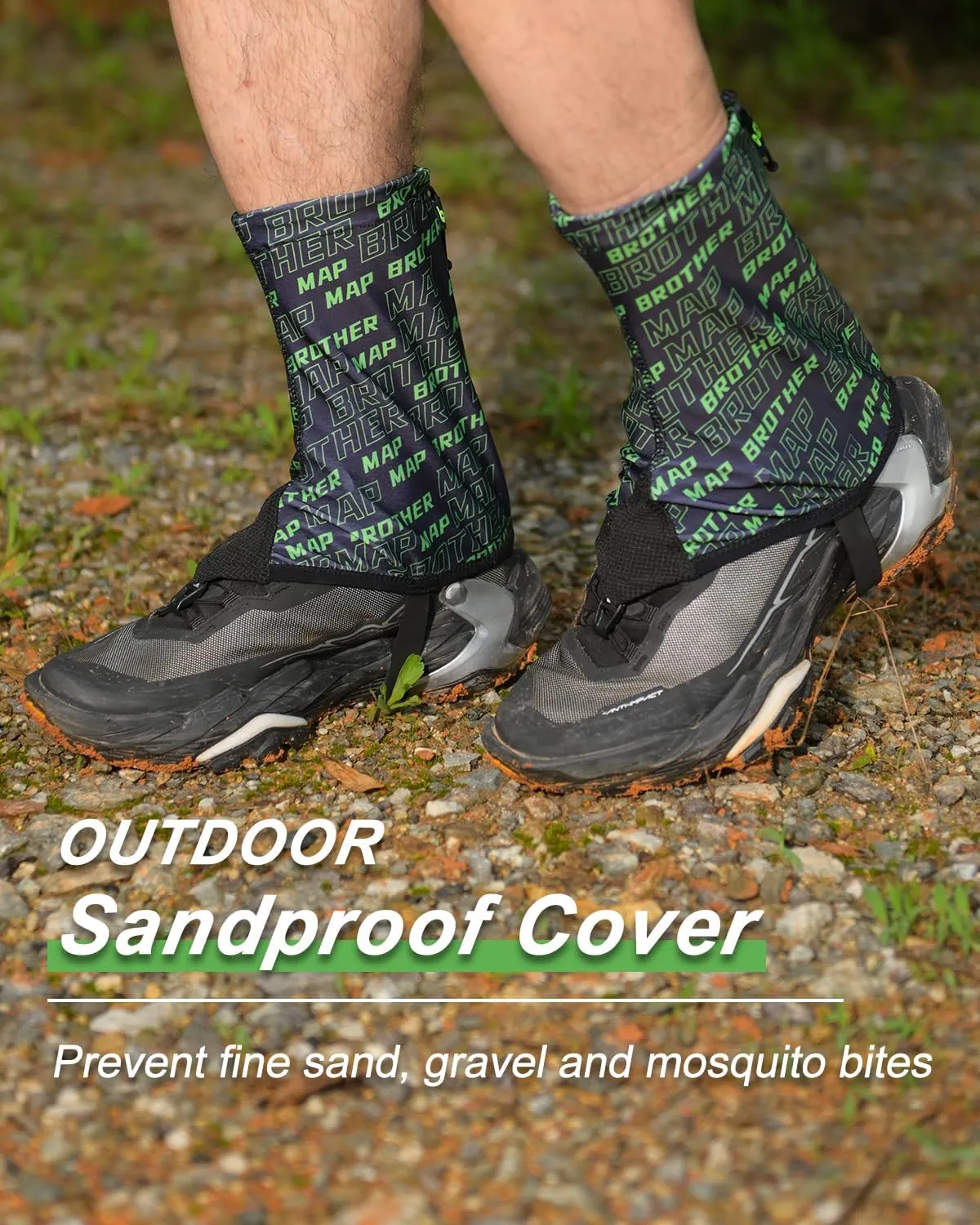 Trail Gaiters, Waterproof Low Shoe Protectors, Adjustable Boots Gators for Hiking & Running - Prevents Debris in Shoes