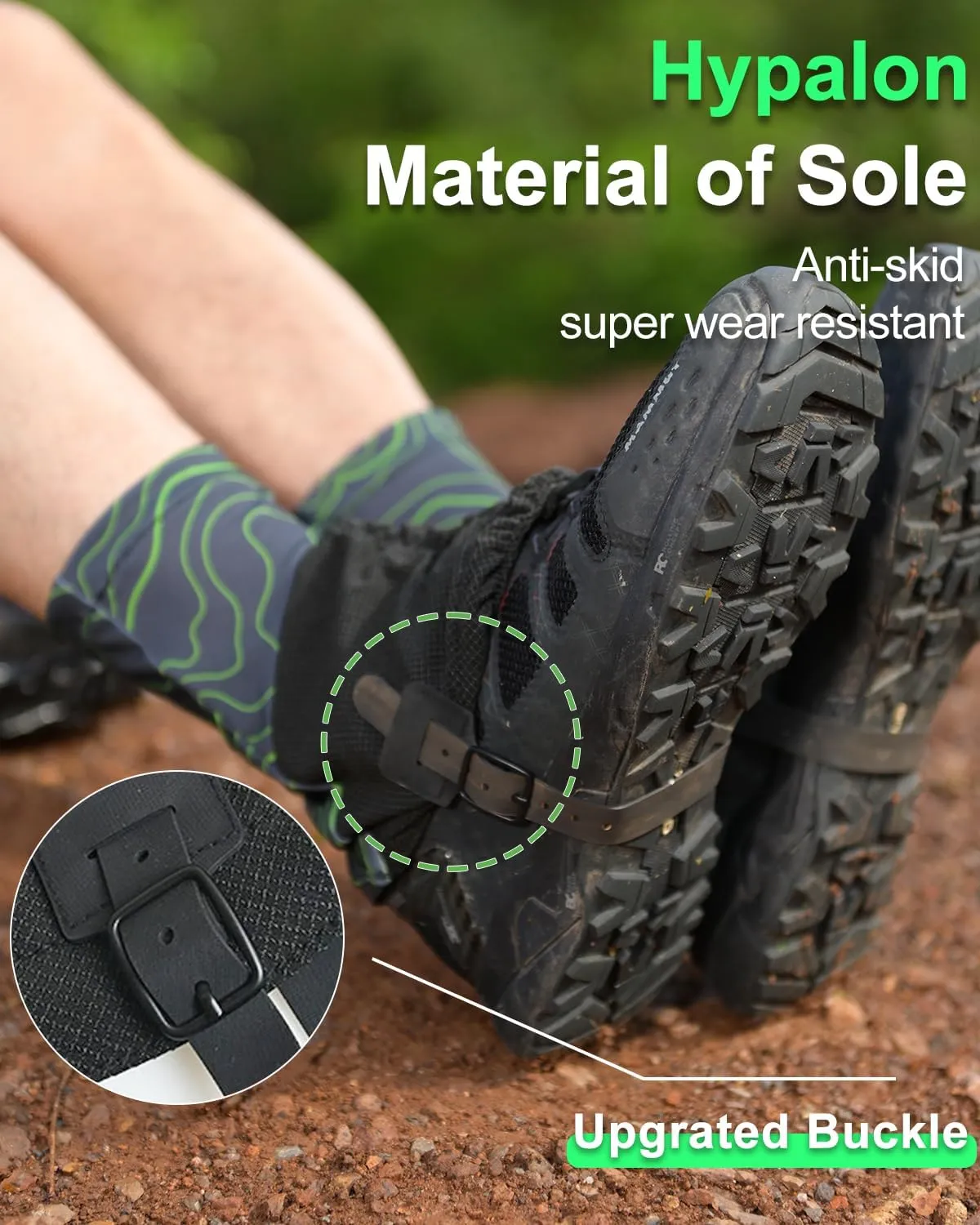 Trail Gaiters, Waterproof Low Shoe Protectors, Adjustable Boots Gators for Hiking & Running - Prevents Debris in Shoes