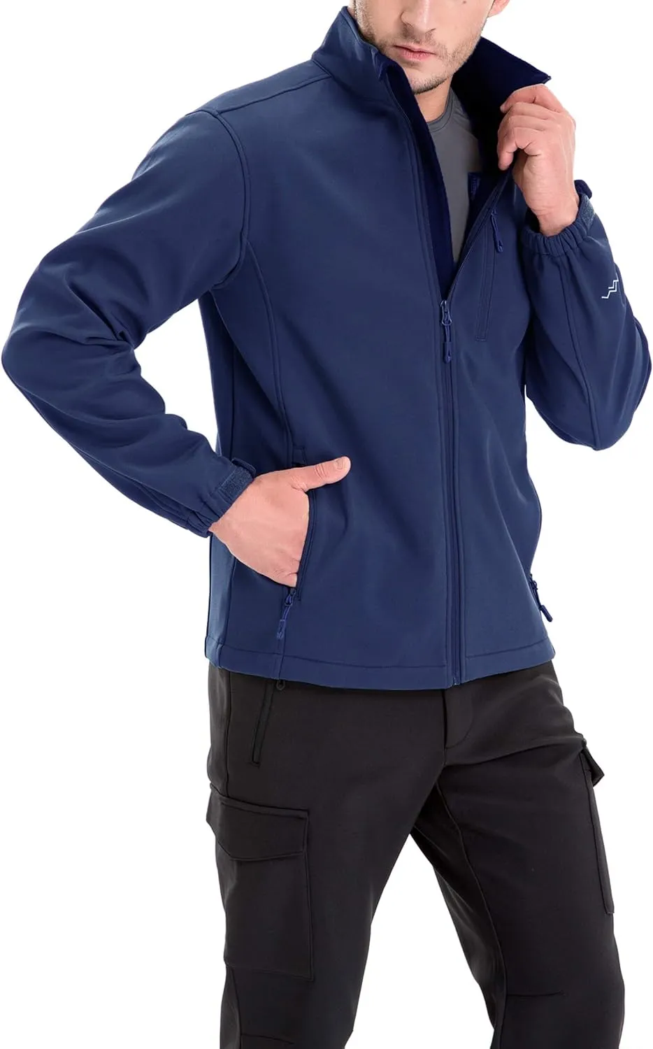 TRAILSIDE SUPPLY CO. Men's Softshell Jacket Fleece Lined Windbreaker,Lightweight Water Resistant Winter Coat