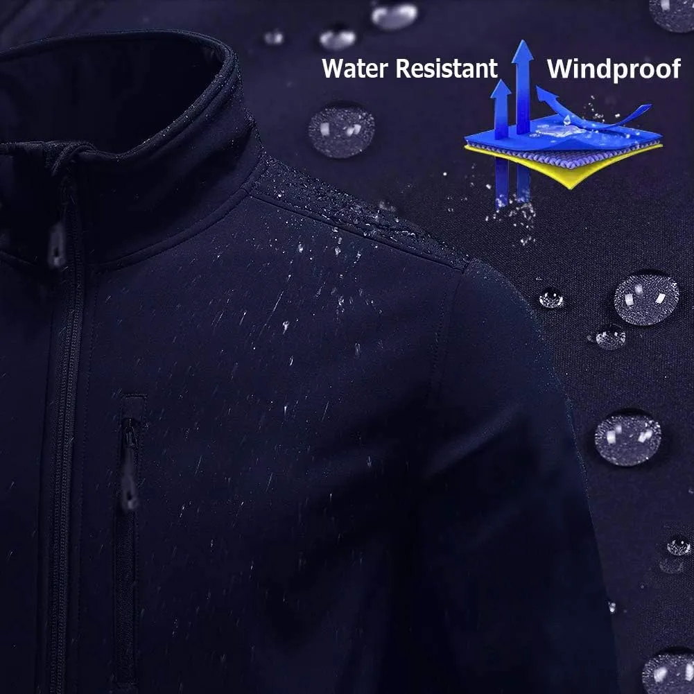TRAILSIDE SUPPLY CO. Men's Softshell Jacket Fleece Lined Windbreaker,Lightweight Water Resistant Winter Coat