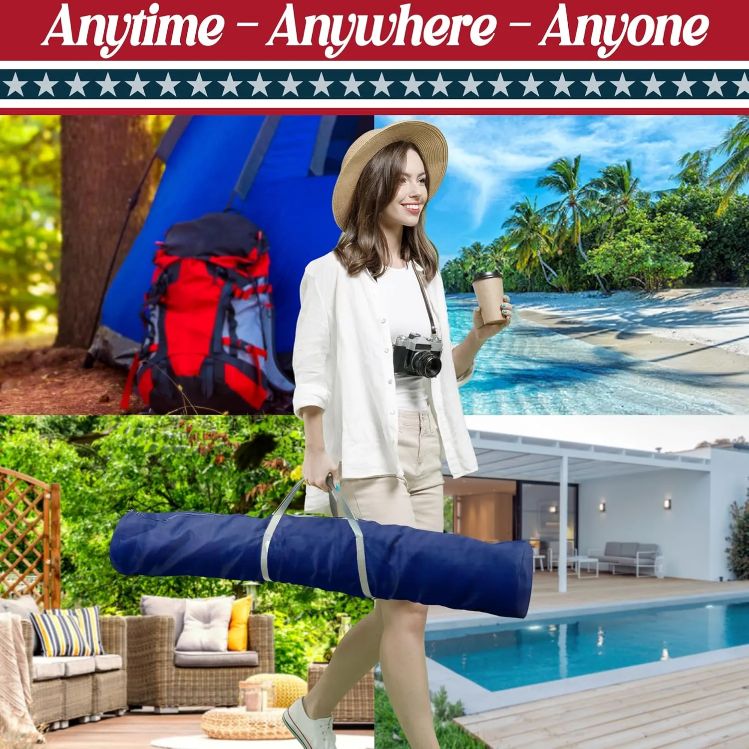 Tranquillo Uniki Collapsible Hammock Stand, Folding Camping Hammock and Stand, 550 lbs Capacity, Heavy Duty Folding Hammock for Indoor Outdoor, Quickly Assembly, Sage