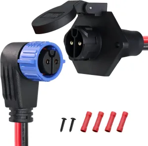 Trolling Motor Plug and Receptacle,12V/24V/26V/48V 8 Gauge 2-Wire Trolling Motor Plug for Minn Kota Marine Boat,Male&Female Quick Connector and Receptacle,Waterproof