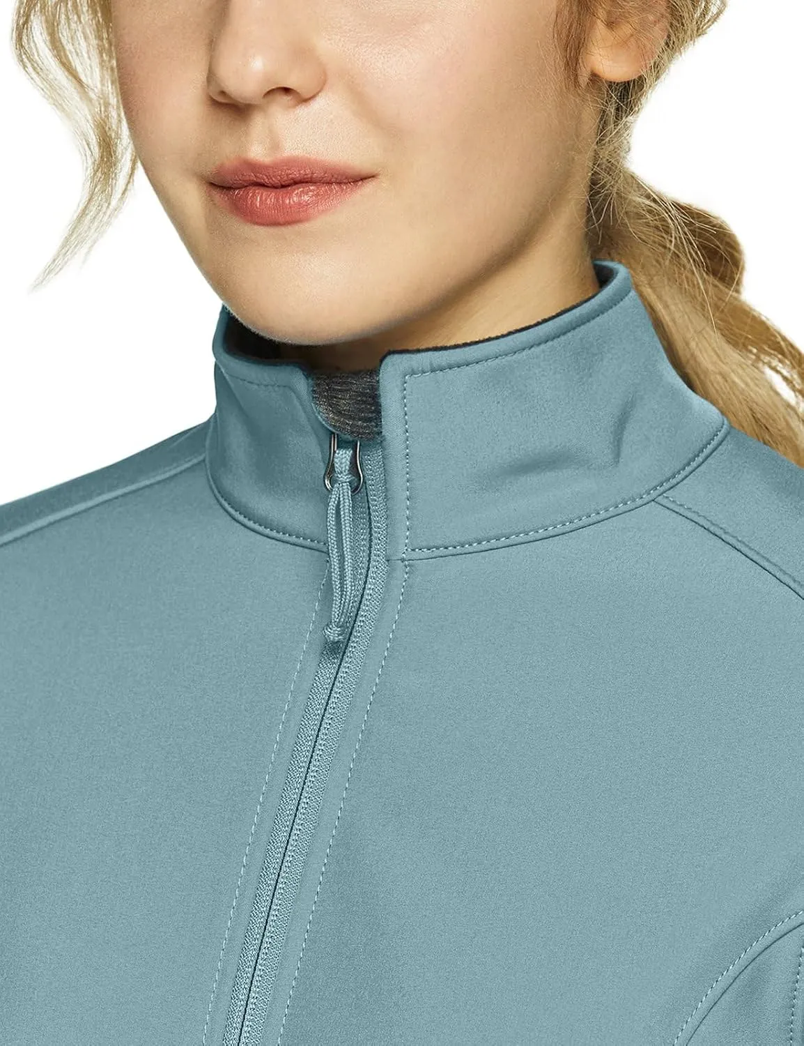 TSLA Women's Full-Zip Waterproof Softshell Jacket, Micro Fleece Jacket, Wind Proof Lightweight Jackets