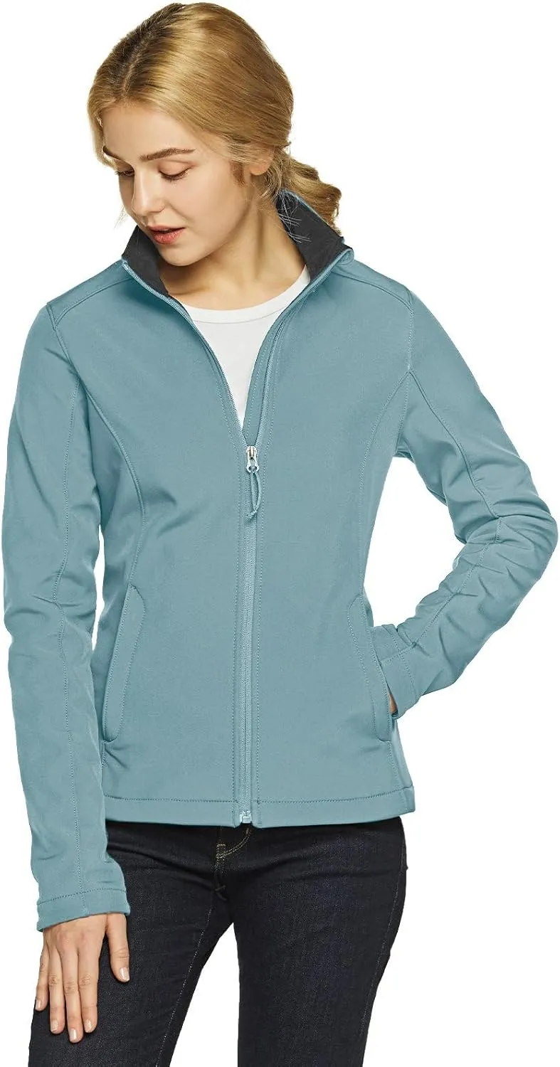 TSLA Women's Full-Zip Waterproof Softshell Jacket, Micro Fleece Jacket, Wind Proof Lightweight Jackets